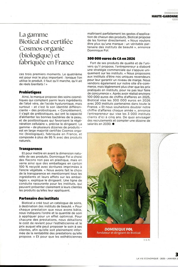 BIOTICAL dans La Vie Eco Sud Ouest
